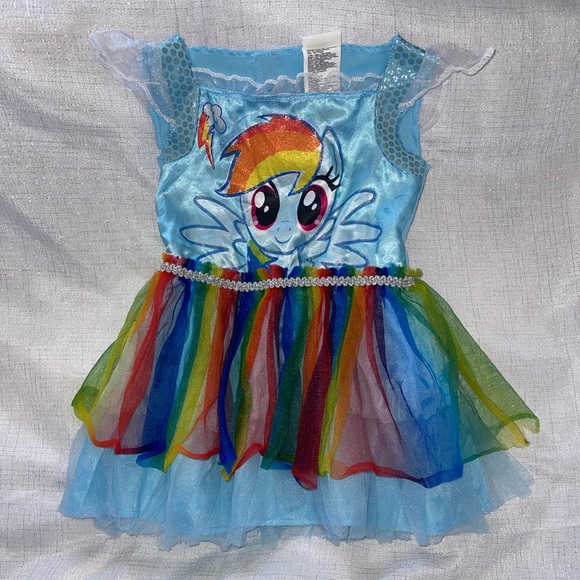 My Little Pony MLP Rainbow Dash Costume Dress w/ Matching Headband, 2T - Picture 3 of 11